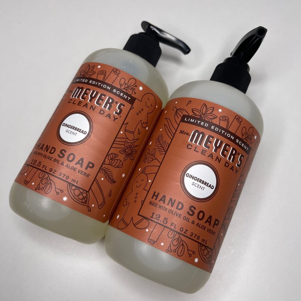 Set of 2 — Mrs. Meyers Gingerbread Liquid Hand Soap Limited Edition Holiday NEW! - Picture 2 of 10